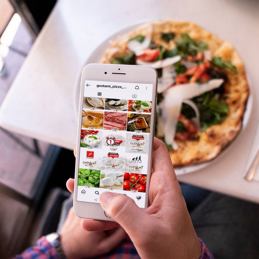 Gustami pizza & delivery social media
