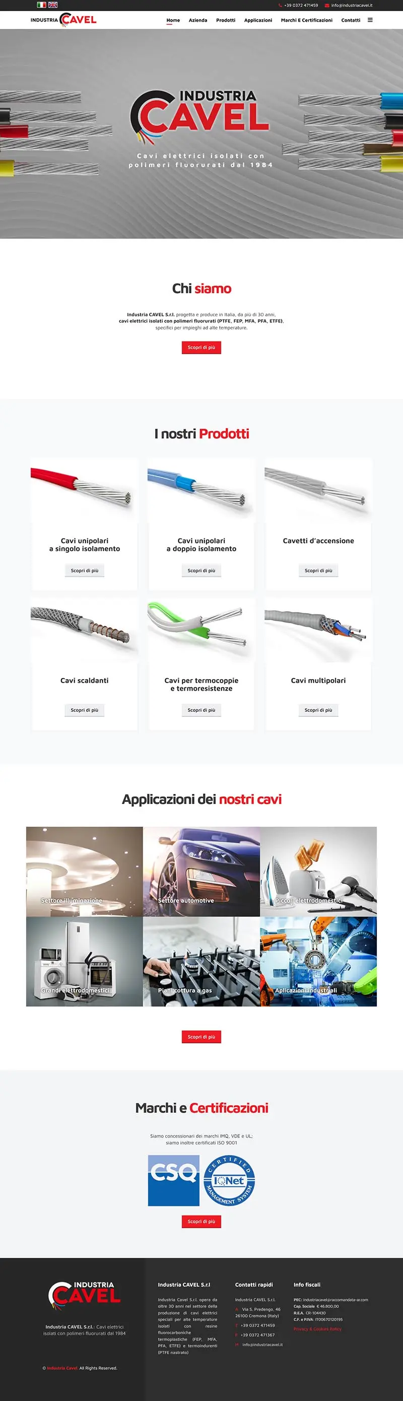 sito web Industria Cavel