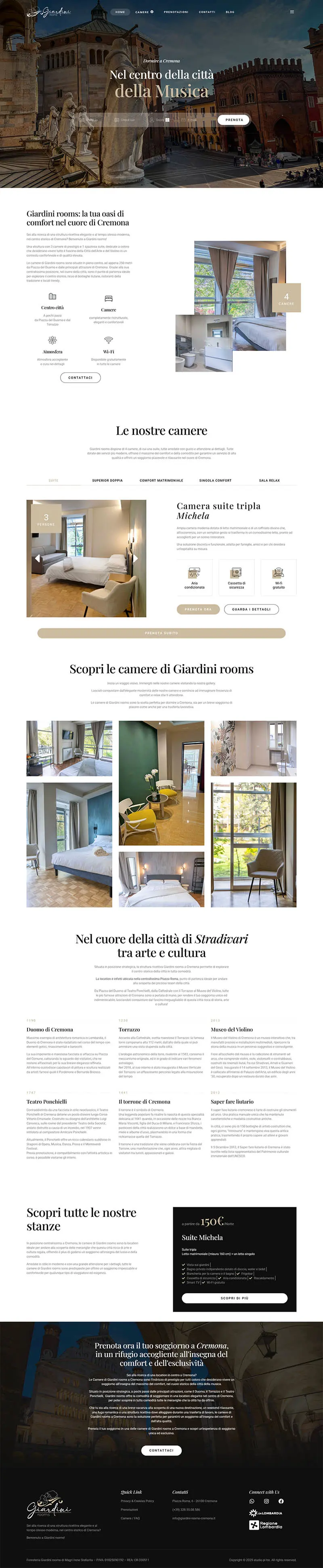 sito web Giardini Rooms Cremona