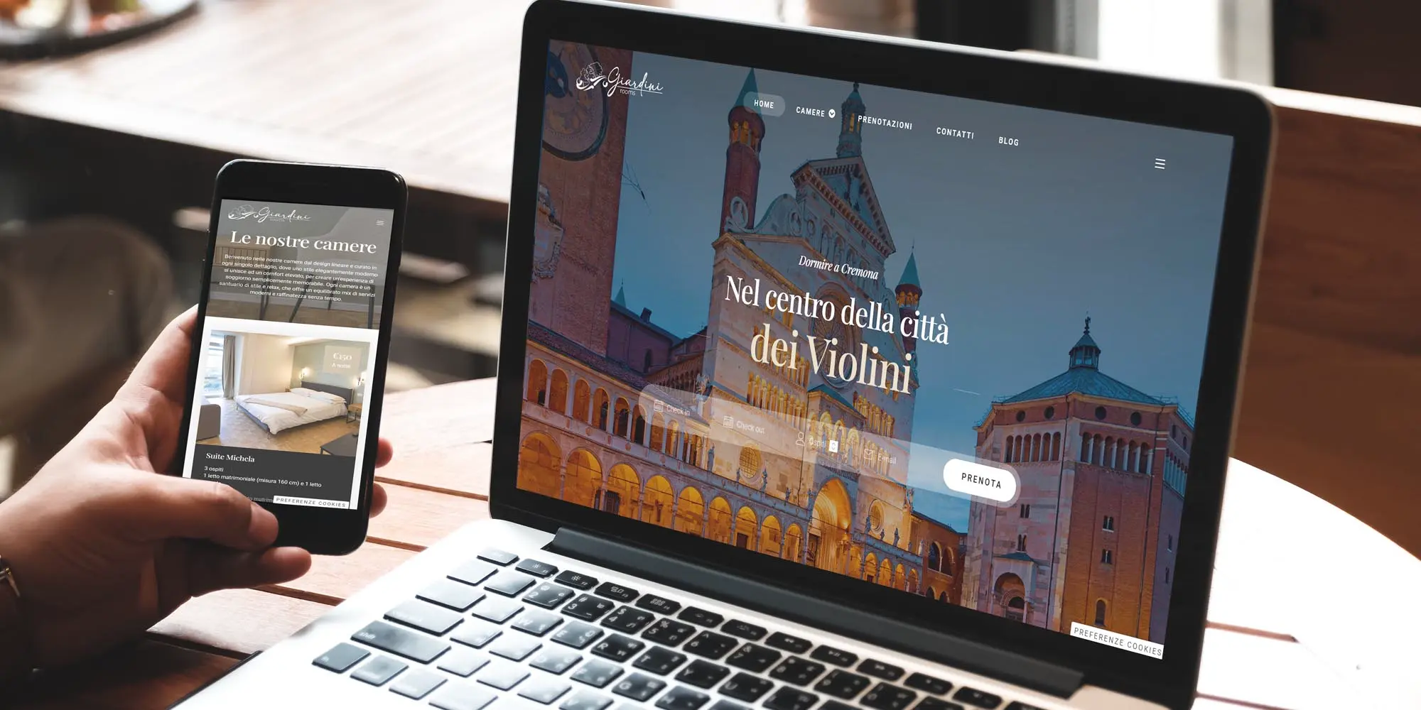 sito web Giardini Rooms Cremona